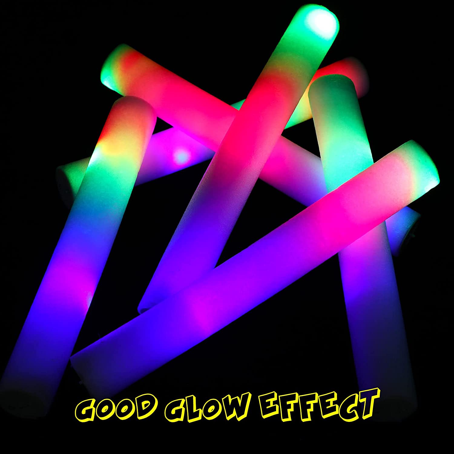 NEW 12/15/30/60Pcs/Lot Glow Sticks Bulk Colorful LED Foam Stick Glow Sticks Cheer Tube RGB LED Glow in the Dark Light for Party