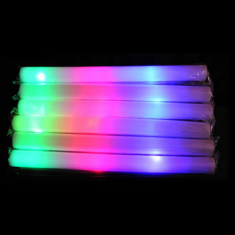 NEW 12/15/30/60Pcs/Lot Glow Sticks Bulk Colorful LED Foam Stick Glow Sticks Cheer Tube RGB LED Glow in the Dark Light for Party