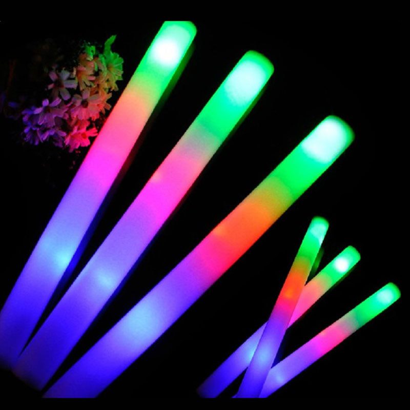 NEW 12/15/30/60Pcs/Lot Glow Sticks Bulk Colorful LED Foam Stick Glow Sticks Cheer Tube RGB LED Glow in the Dark Light for Party