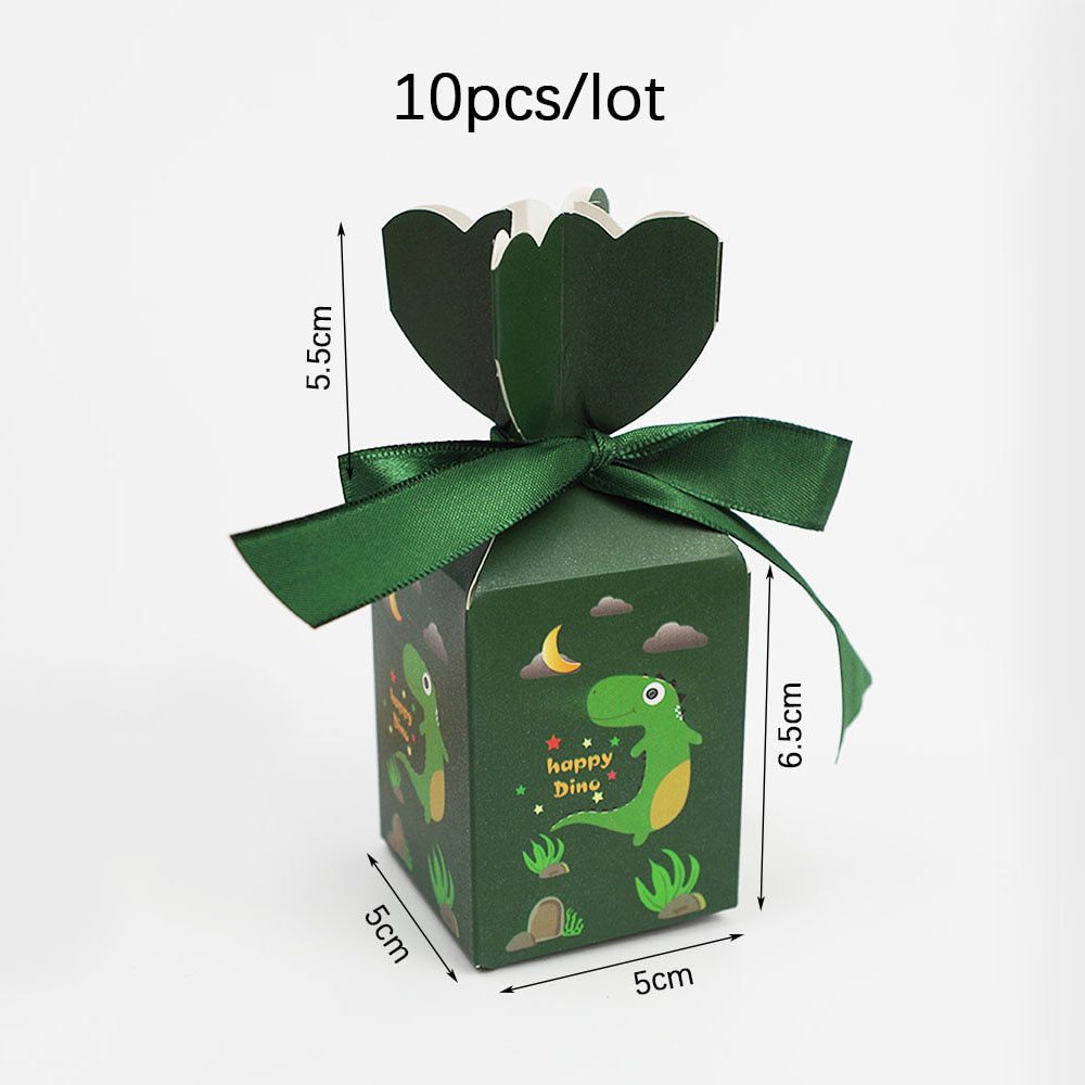 NEW 10Pcs Cartoon Dinosaur Candy Box Gift Box Paper Boxes for Birthday Party Kid Birthday Decorations Jungle Party Supplies