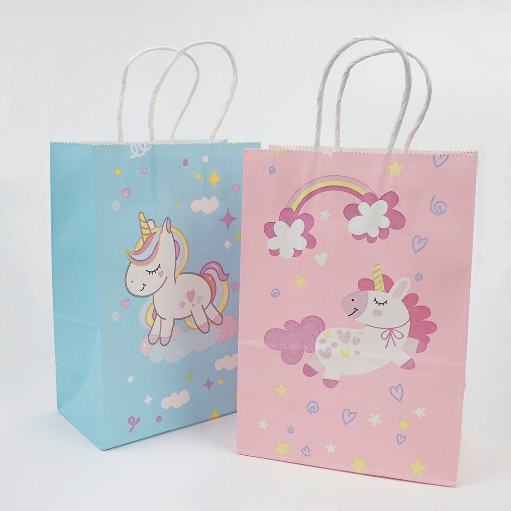 NEW 6pcs Unicorn Paper Gift Bag Unicorn Birthday Party Gift Wrapping Bag of Sweet Birthday Party Decoration Supplies Kid Birthda