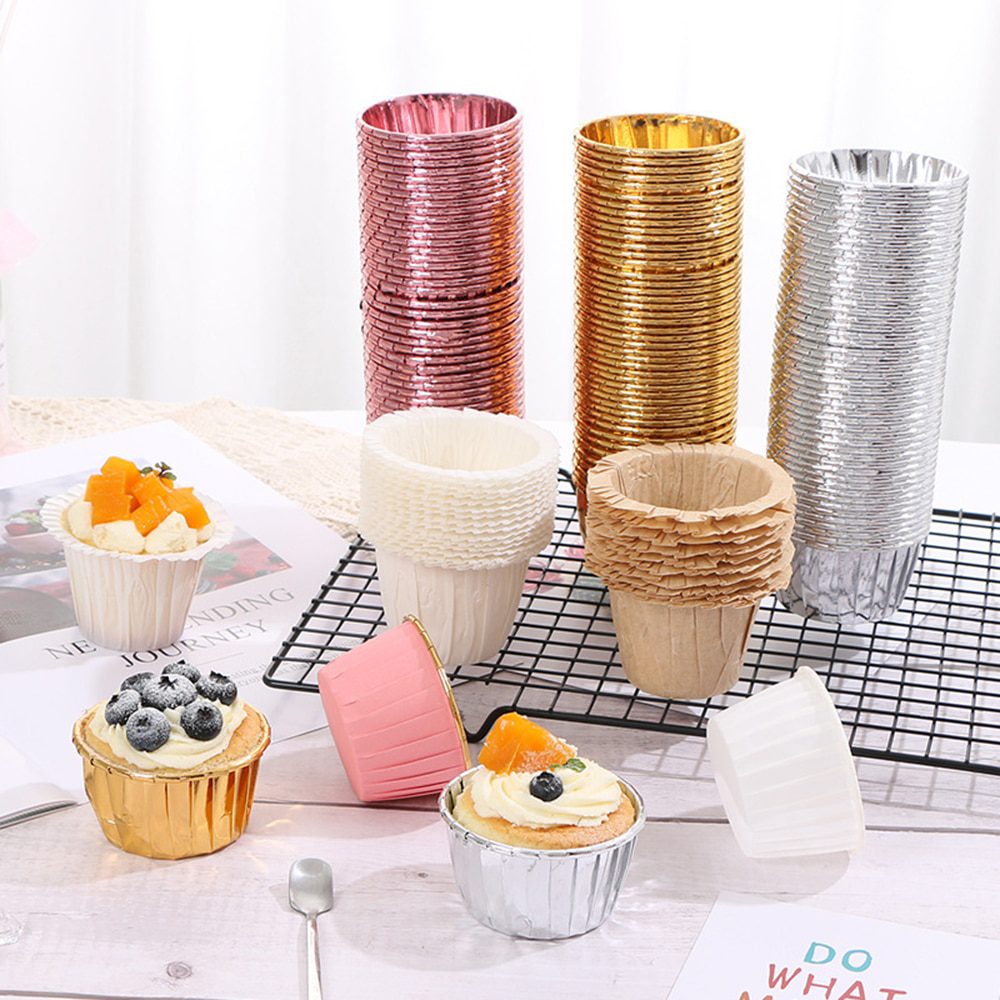 NEW 100Pcs Muffin Cupcake Liner Baking Muffin Box Cake Wrappers Muffin Mold Cake Accessories Cupcake Decoration Pastry Tools