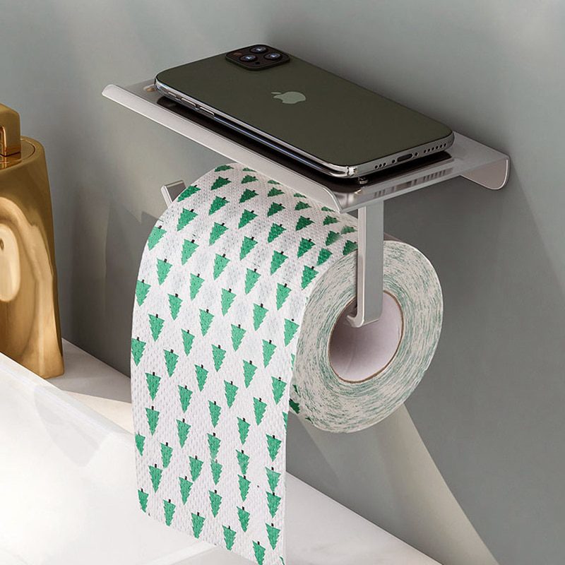 NEW Stainless Steel Toilet Paper Holder Bathroom Wall Mount WC Paper Phone Holder Shelf Towel Roll shelf Accessories