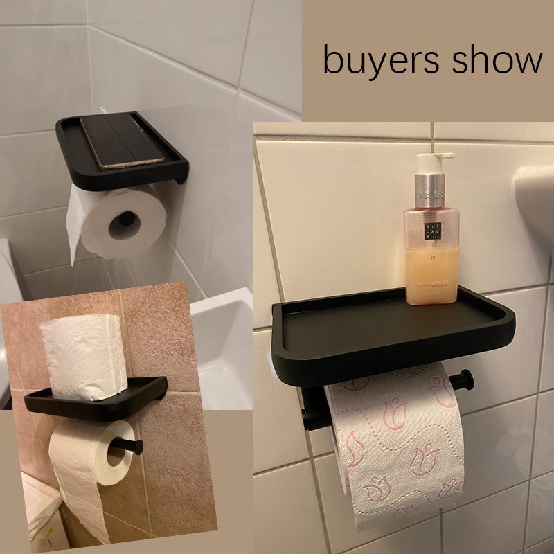 NEW Stainless Steel Toilet Paper Holder Bathroom Wall Mount WC Paper Phone Holder Shelf Towel Roll shelf Accessories