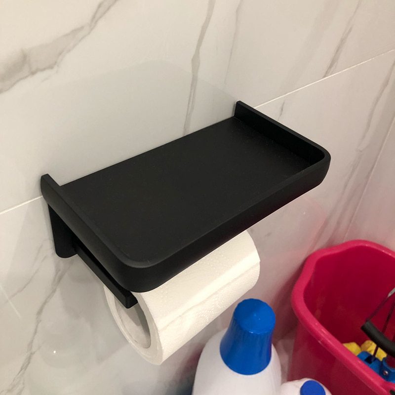 NEW Stainless Steel Toilet Paper Holder Bathroom Wall Mount WC Paper Phone Holder Shelf Towel Roll shelf Accessories