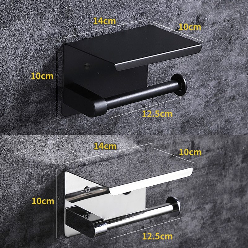 NEW Stainless Steel Toilet Paper Holder Bathroom Wall Mount WC Paper Phone Holder Shelf Towel Roll shelf Accessories