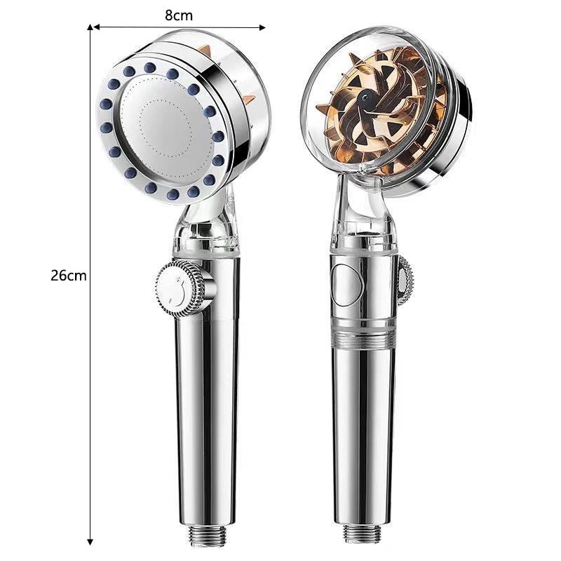 NEW 2021 Pressurized Nozzle Turbo Shower Head One-Key Stop Water Saving High Pressure Shower Head Magic Water Line Bathroom Acce