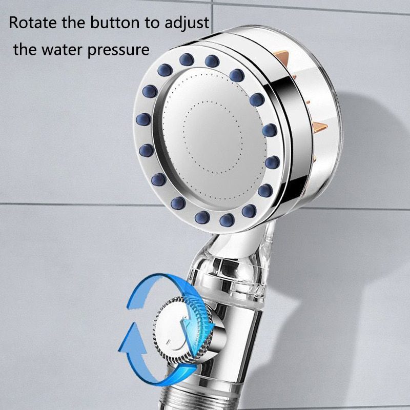 NEW 2021 Pressurized Nozzle Turbo Shower Head One-Key Stop Water Saving High Pressure Shower Head Magic Water Line Bathroom Acce