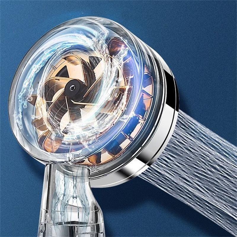 NEW 2021 Pressurized Nozzle Turbo Shower Head One-Key Stop Water Saving High Pressure Shower Head Magic Water Line Bathroom Acce