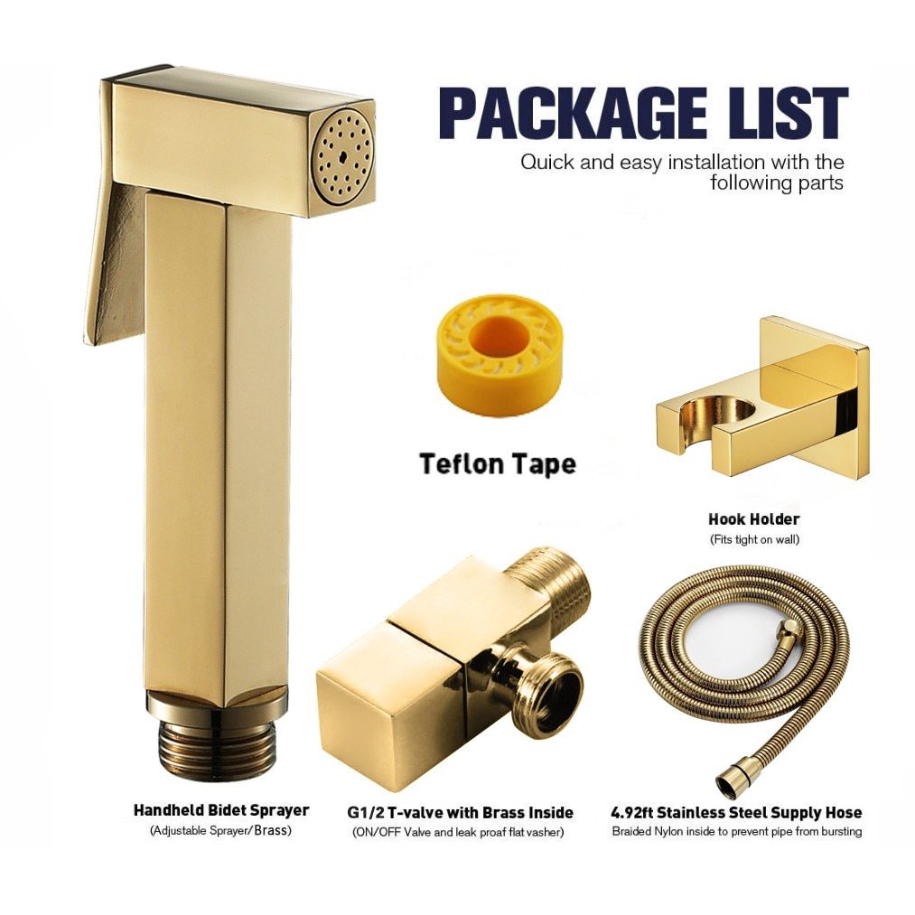 NEW Brass Handheld Bidet Sprayer Toilet Shower Bidet Shower Bathtoom Gold Toilet Bidet Hygienic Shower Toilet Wash for Bathroom