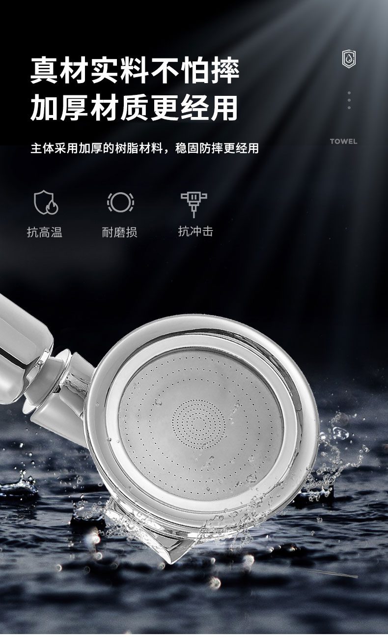 NEW High Quality High Pressure Shower Head with switch on/off button Bathroom 3-Function SPA Filter Bath Head Water Saving Showe