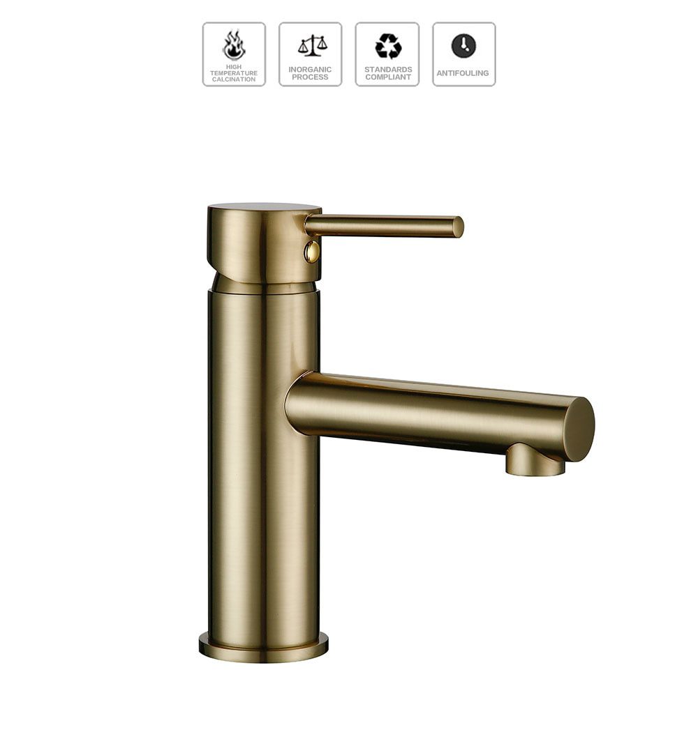 NEW Bagnolux Luxury Morden Brushed Gold Lavatory Faucet One Handle Trim Bathroom Sink Faucet Hot And Cold Bathroom Vanity Mixer