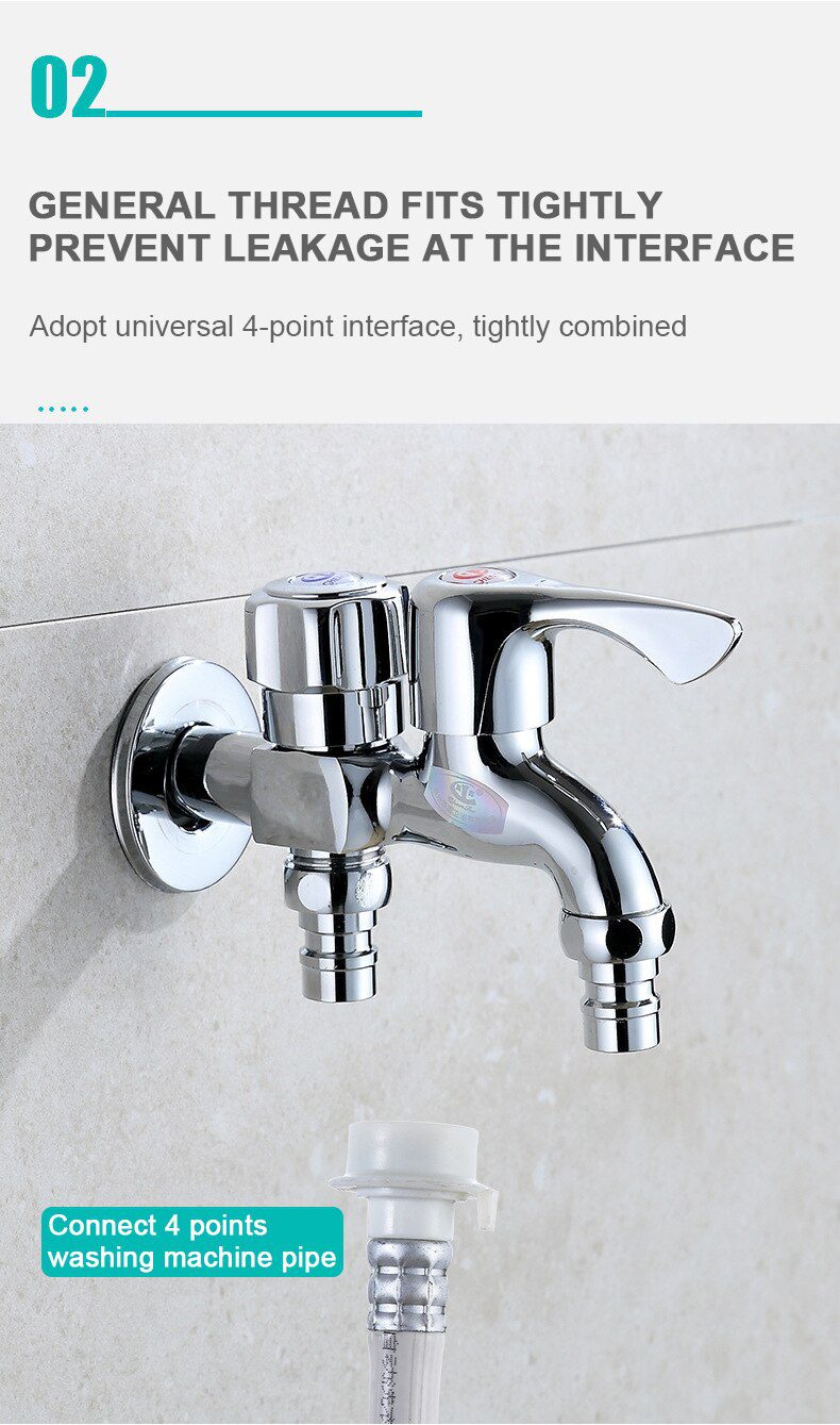 NEW Washing Machine Faucet Double Water Outlet Tap Machine Mop Pool Taps Outdoor Garden Bibcock Bidet Faucet Bathroom Accessorie