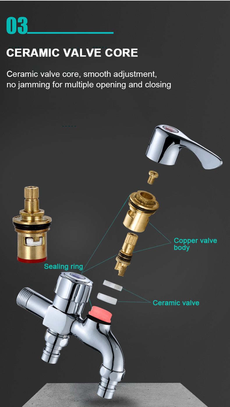 NEW Washing Machine Faucet Double Water Outlet Tap Machine Mop Pool Taps Outdoor Garden Bibcock Bidet Faucet Bathroom Accessorie