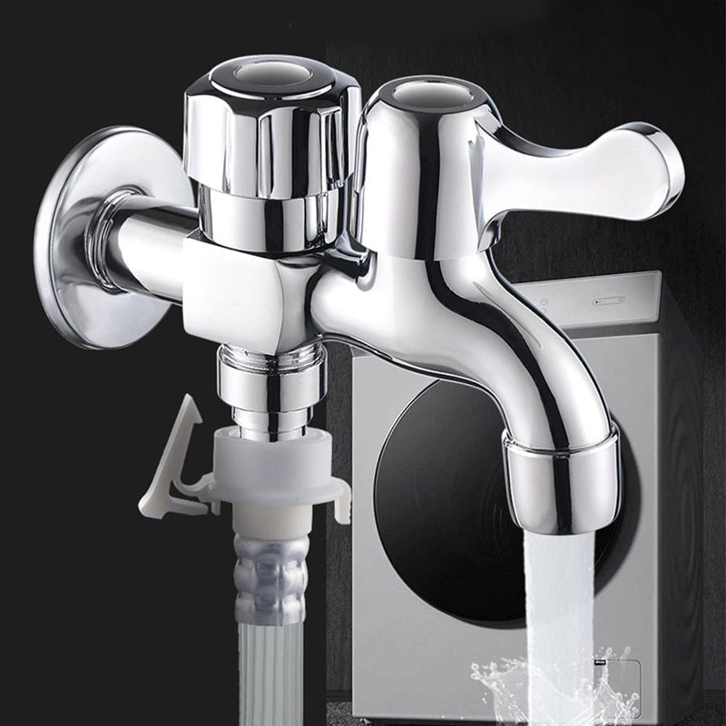 NEW Washing Machine Faucet Double Water Outlet Tap Machine Mop Pool Taps Outdoor Garden Bibcock Bidet Faucet Bathroom Accessorie