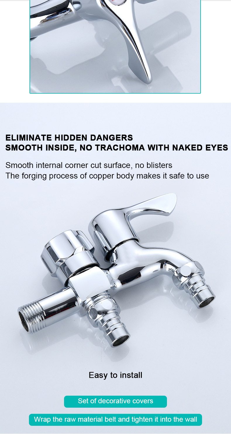 NEW Washing Machine Faucet Double Water Outlet Tap Machine Mop Pool Taps Outdoor Garden Bibcock Bidet Faucet Bathroom Accessorie