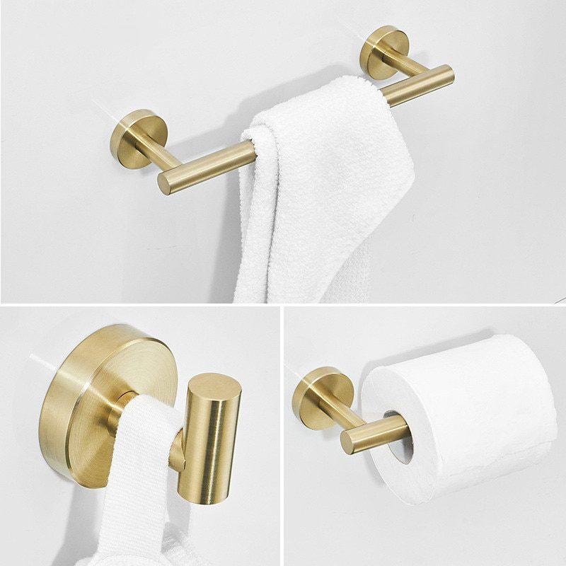 NEW SUS304 Black Bathroom Hardware Set Towel Bar Rack Toilet Paper Holder Robe Hook Stainless Steel Gold Bathroom Accessories