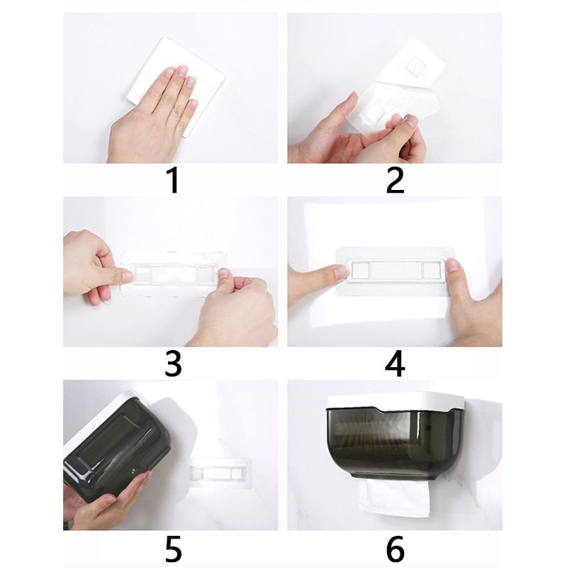 NEW Wall Mounted Toilet Paper Holder Waterproof Tray Roll Tube For Toilet Mobile Phone Storage Shelf Tray Tissue Shelf Bathroom