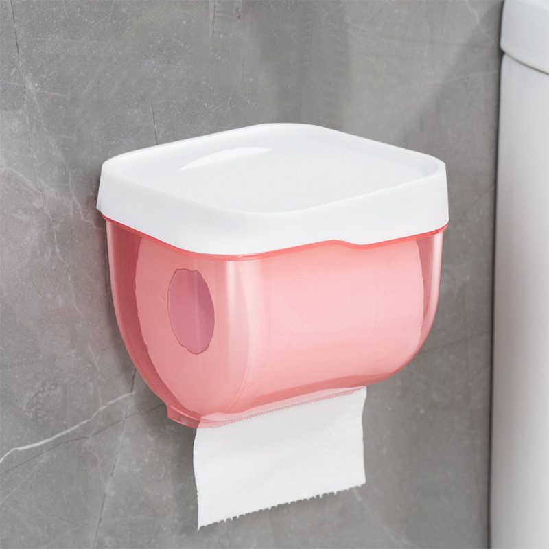 NEW Wall Mounted Toilet Paper Holder Waterproof Tray Roll Tube For Toilet Mobile Phone Storage Shelf Tray Tissue Shelf Bathroom