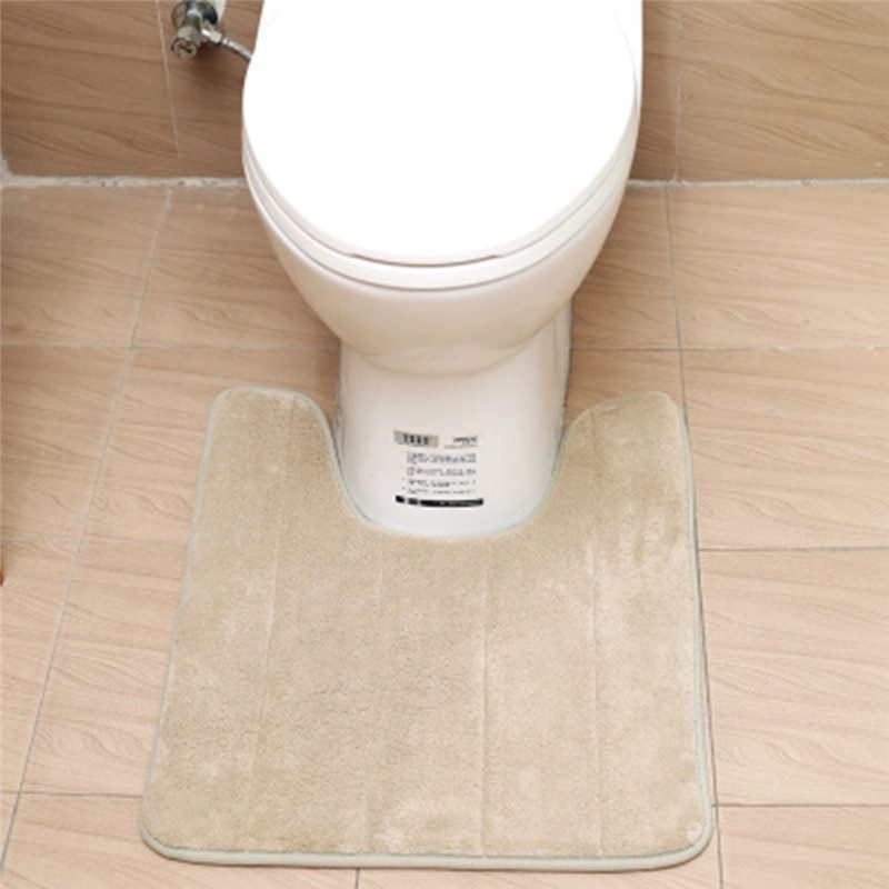 NEW U-Shaped Water Absorbing Foam Bath Mats Toilet Mat Bathroom Coral Fleece Carpet Rug Anti-slip Floor Toilet Home DecorHouseho