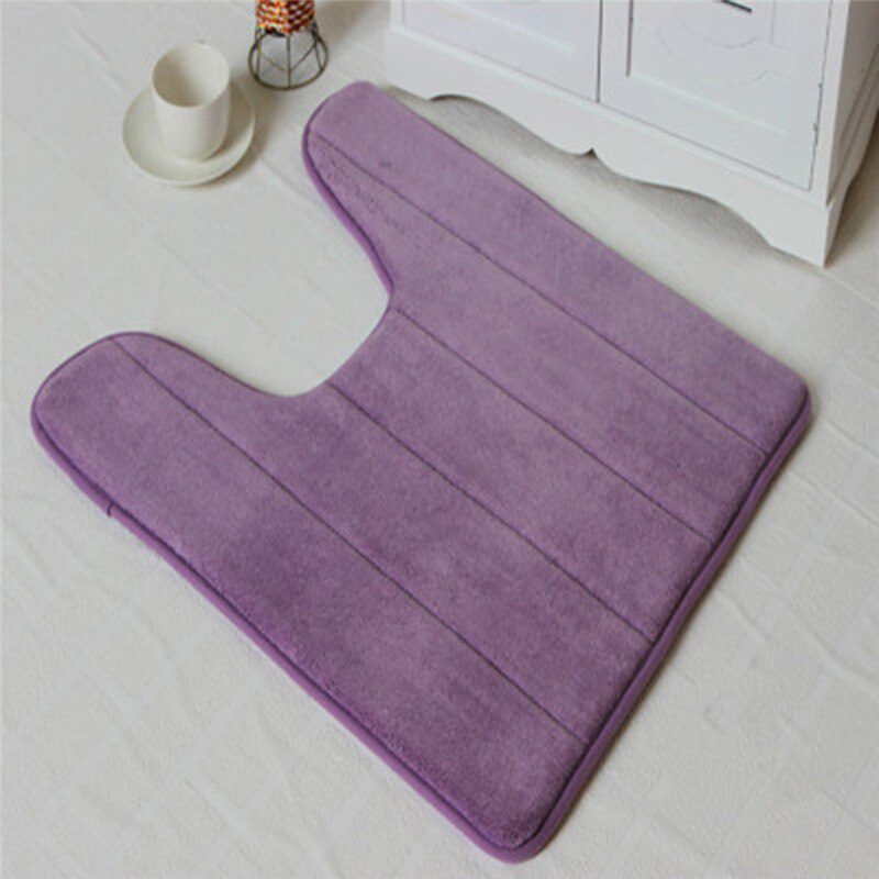 NEW U-Shaped Water Absorbing Foam Bath Mats Toilet Mat Bathroom Coral Fleece Carpet Rug Anti-slip Floor Toilet Home DecorHouseho