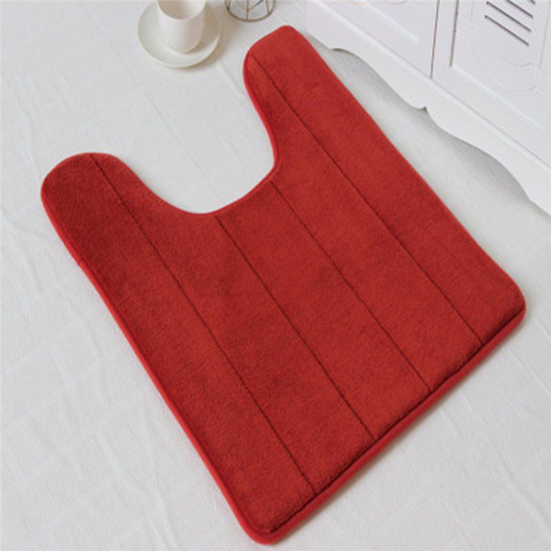 NEW U-Shaped Water Absorbing Foam Bath Mats Toilet Mat Bathroom Coral Fleece Carpet Rug Anti-slip Floor Toilet Home DecorHouseho