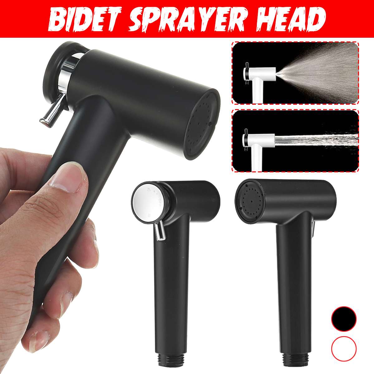 NEW 2 Modes Hand Bidet Spray High Water Pressure Handheld Bathroom Toilet Shower Black Portable Toilet Sprayer Jet