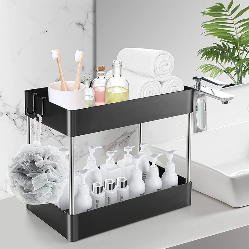 NEW 1/2 Pcs Under Sink Storage Organizer 2 Tier Drawer Multipurpose Rack Cabinet Under Sink Storage Rack Bathroom Kitchen Organi