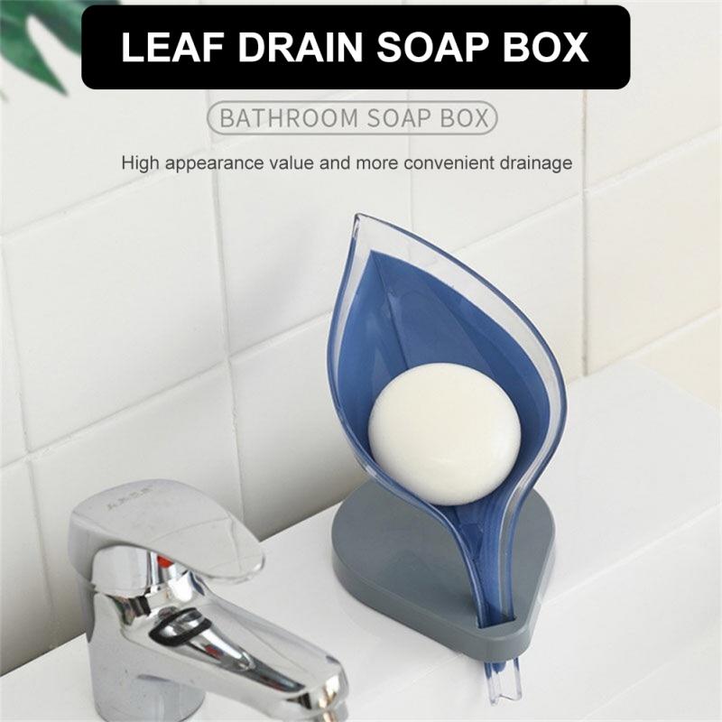 NEW 1pc Leaf Shape Soap Holder Kitchen Dish Sponge Storage Tray Soap Box Bathroom Soap Holder Case Bathroom Supplies Kitchen Gad