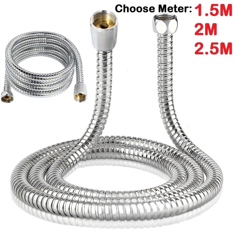 NEW Steel Flexible Shower Hose Long Bathroom Shower Water Hose Extension Plumbing Pipe Pulling Tube Bathroom Accessories