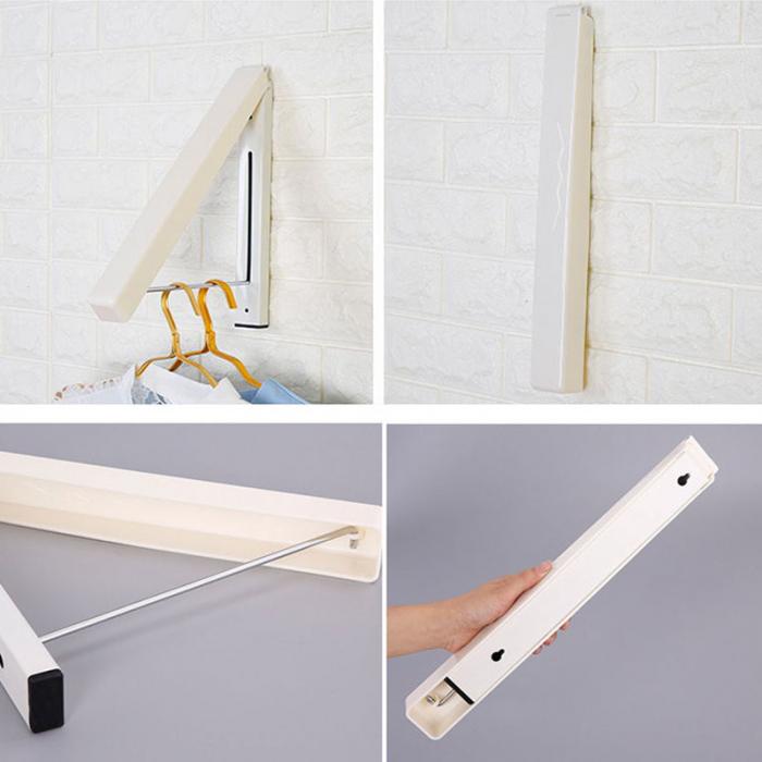 NEW Bathroom Wall Mounted Home Clothes Hanger Folding Retractable Drying Rack Adjustable Laundry Multifunction Indoor Punch Free