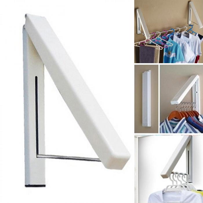 NEW Bathroom Wall Mounted Home Clothes Hanger Folding Retractable Drying Rack Adjustable Laundry Multifunction Indoor Punch Free