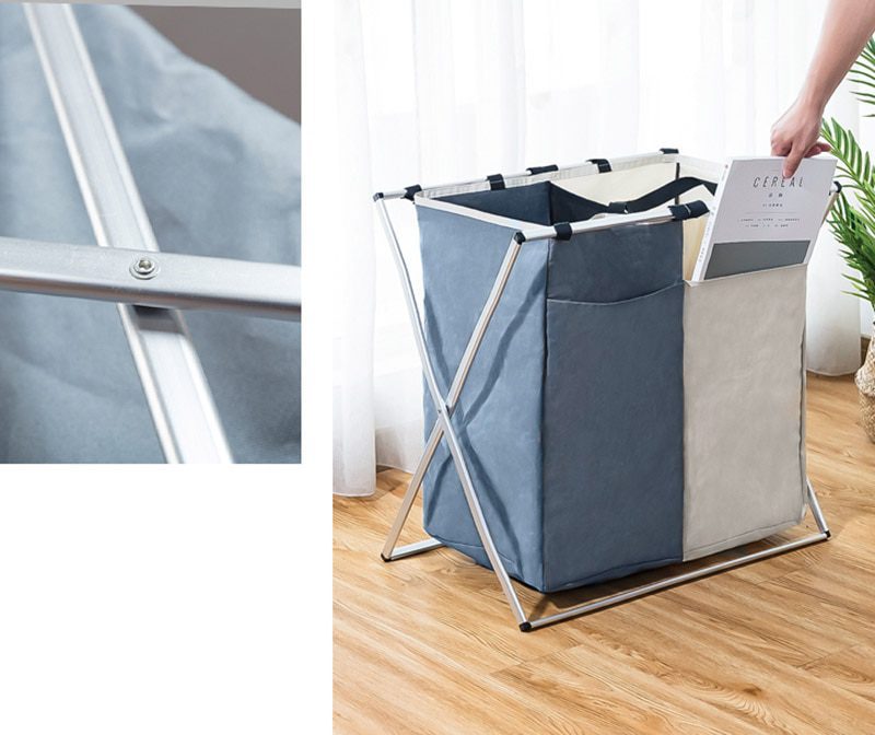 NEW Dirty Clothes Waterproof Storage Basket Three Grid Organizer Home bathroom Collapsible Large Laundry Hamper Basket Drop ship