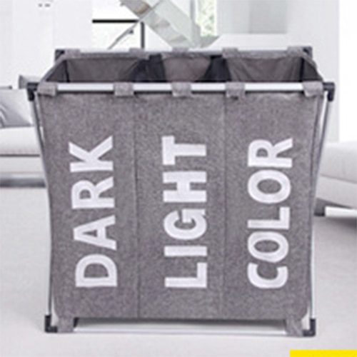 NEW Dirty Clothes Waterproof Storage Basket Three Grid Organizer Home bathroom Collapsible Large Laundry Hamper Basket Drop ship