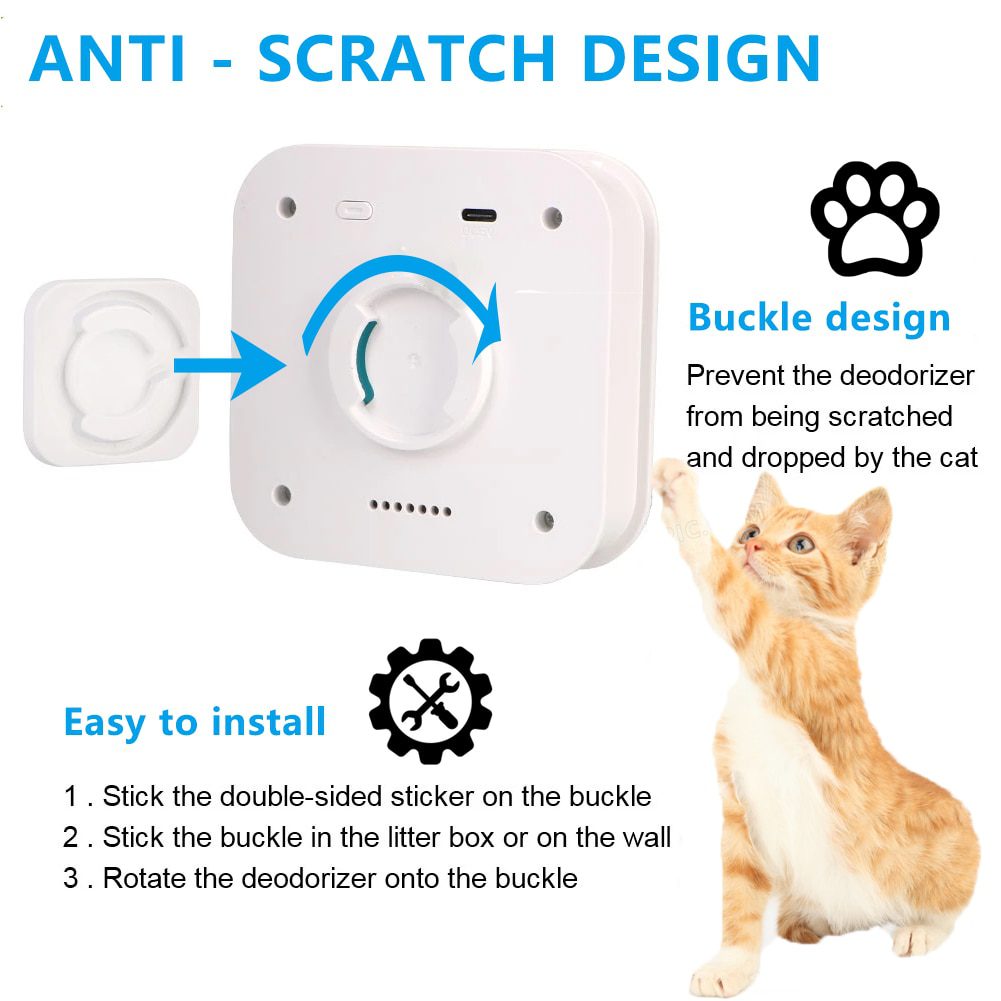 NEW Pet Cat Dog Intelligent Deodorizer Bathroom Cleaning Tools Cat Litter Box Super Soundoff USB Rechargeable Odor Purifier Supp