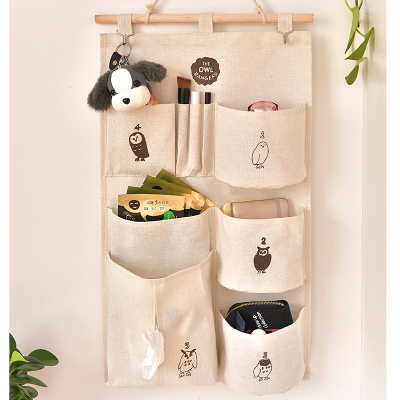 NEW Saving Space 9 Pockets Home Wall Hanging Organizer Storage Toys Paper Tissues Glasses Bedroom Bathroom Organizer Container