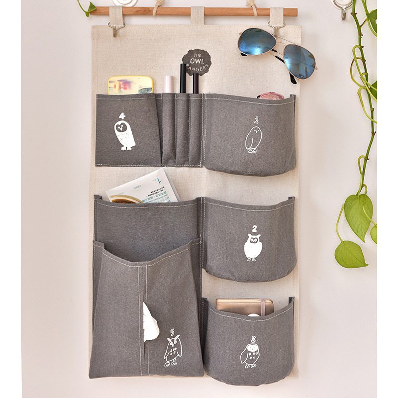 NEW Saving Space 9 Pockets Home Wall Hanging Organizer Storage Toys Paper Tissues Glasses Bedroom Bathroom Organizer Container