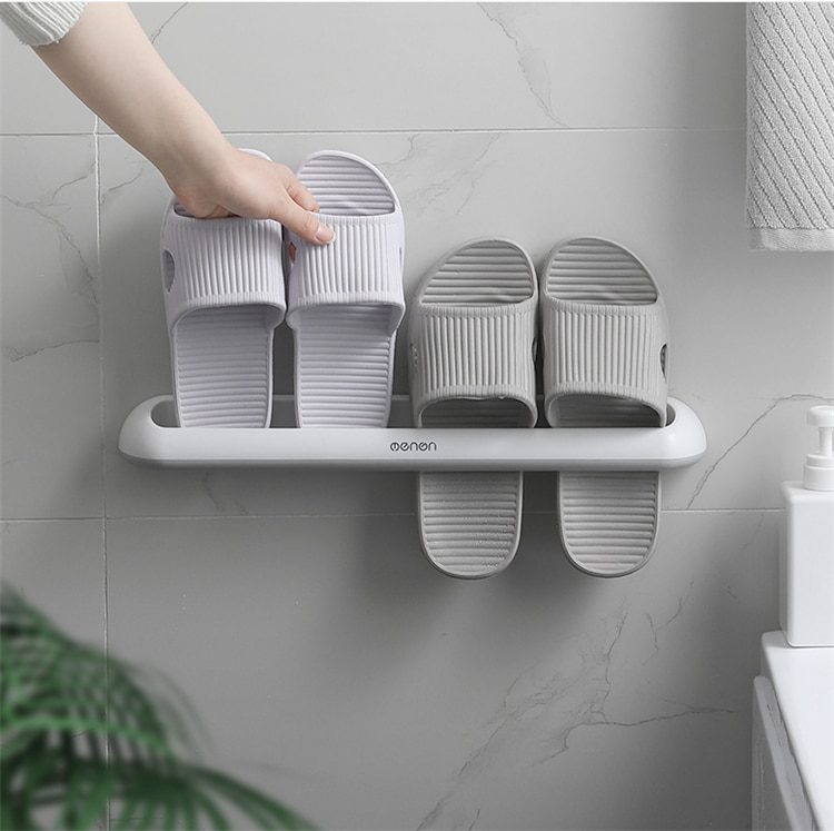 NEW Wall-mounted Bathroom Shelf Shoe Rack Door Hanging Shoes Holder Organizer Towel Bar Shelf Rack Holder Bathroom Accessories