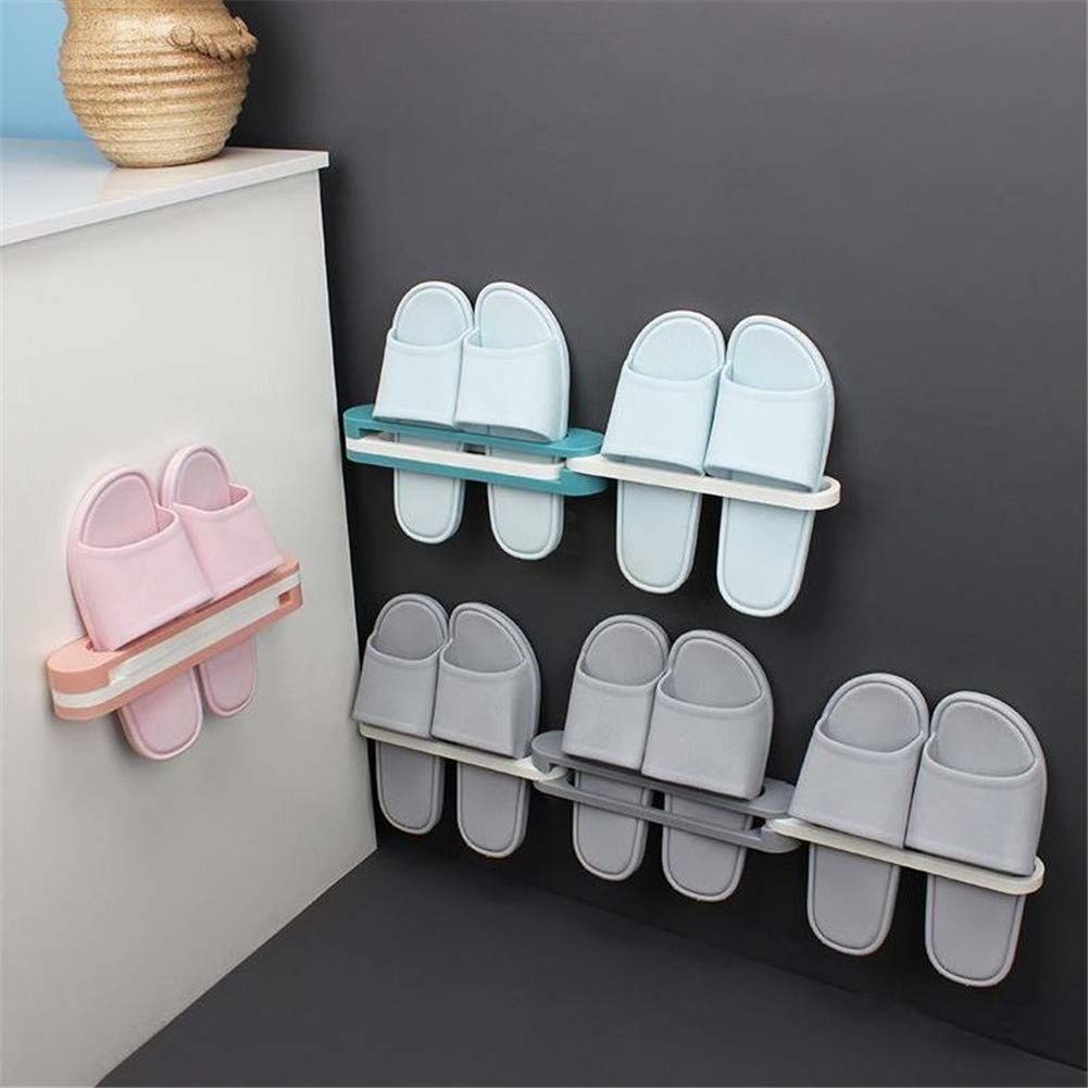 NEW Bathroom Slippers Rack Wall Mounted Shoe Organizer Rack Folding Slippers Holder Shoes Hanger Self Adhesive Storage Towel Rac