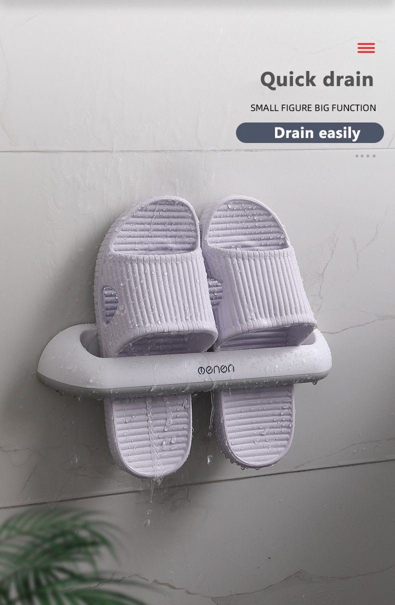 NEW WIKHOSTAR Bathroom Slipper Rack Wall-Mounted Shoe Storage Rack Hanging Shoes Organizer Multifunctional Bathroom Towel Shelf