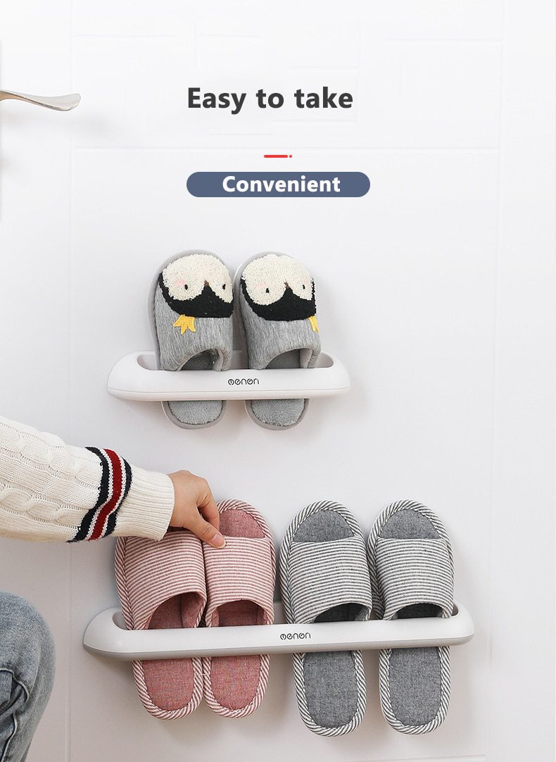 NEW WIKHOSTAR Bathroom Slipper Rack Wall-Mounted Shoe Storage Rack Hanging Shoes Organizer Multifunctional Bathroom Towel Shelf