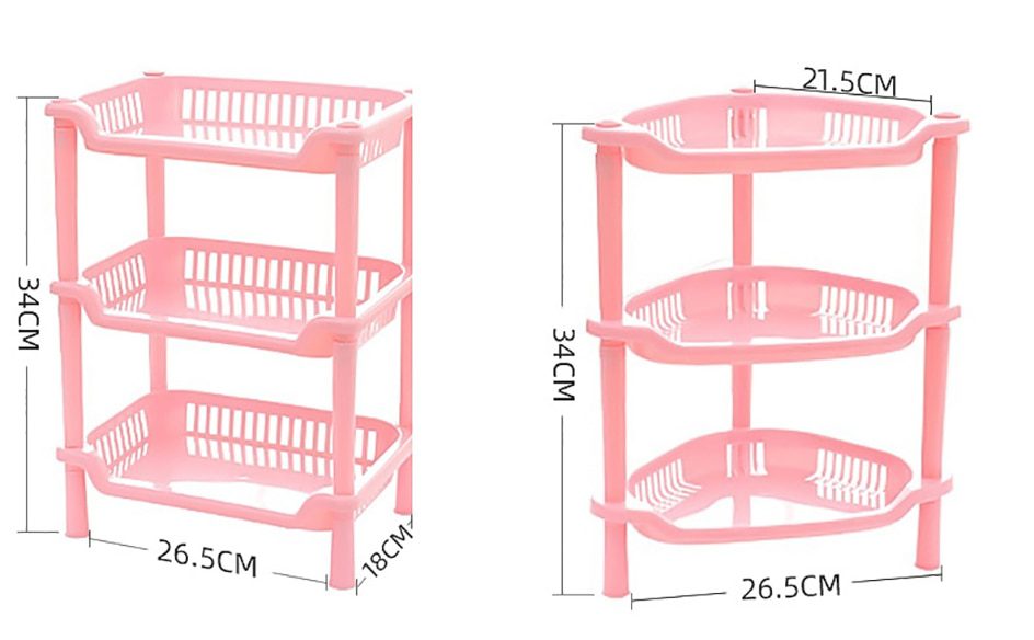 NEW 3-Layers Kitchen Storage Rack Shelve Plastic Assembled Sundries Food Shelf Dish Holder Bathroom Organizer Cocina Accessories