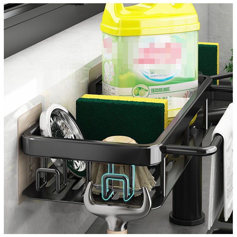 NEW S/L Large Sponge Holder Kitchen Sink Caddy Rack Stand Cleaning Brush Soap Organizer Storage Rack with Drain Tray 1PCS NEW