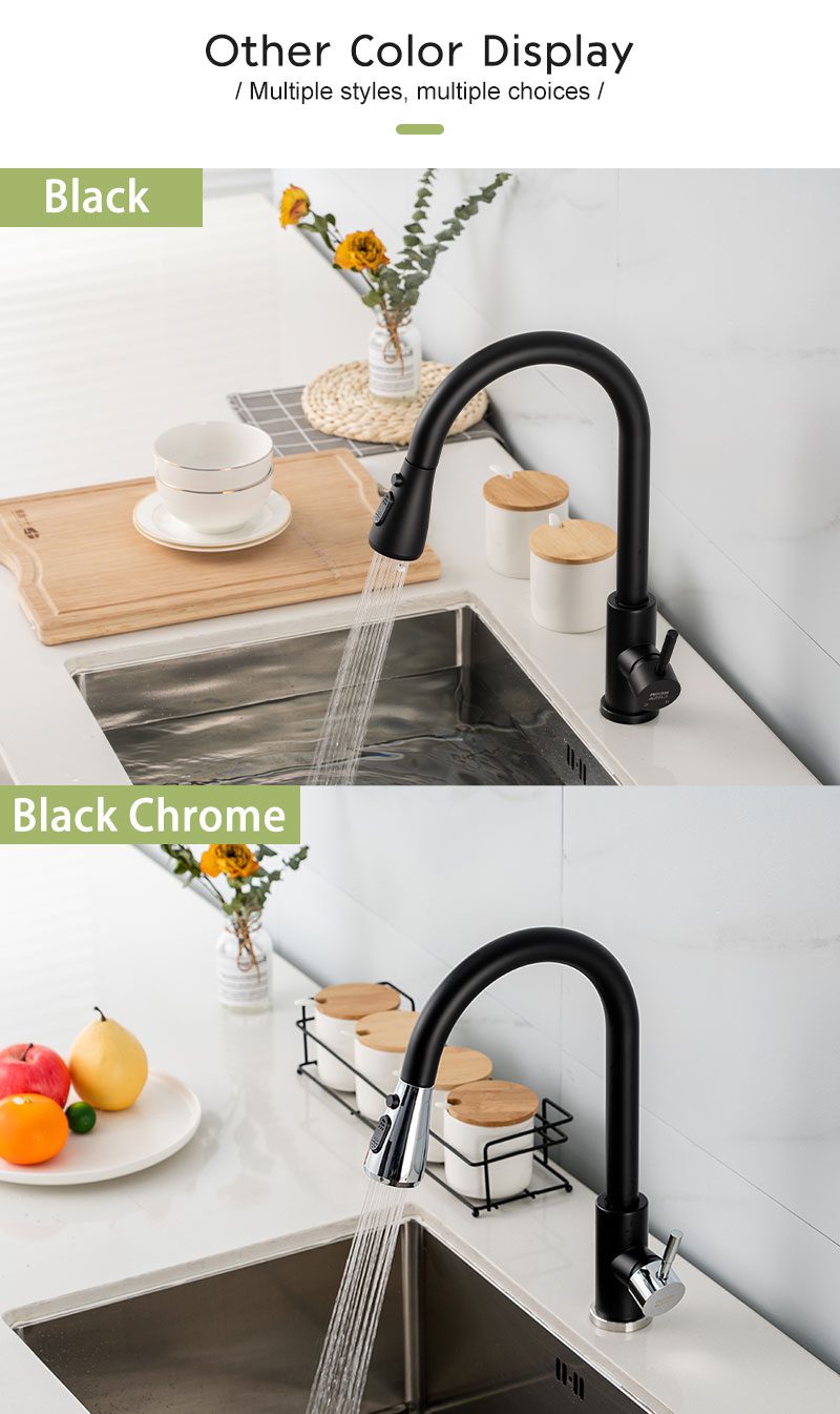 NEW Kitchen Faucets Brushed Nickel Pull Out Kitchen Sink Water Tap Mixer 360 Rotation Stream Sprayer Head Hot Cold Taps For kitc