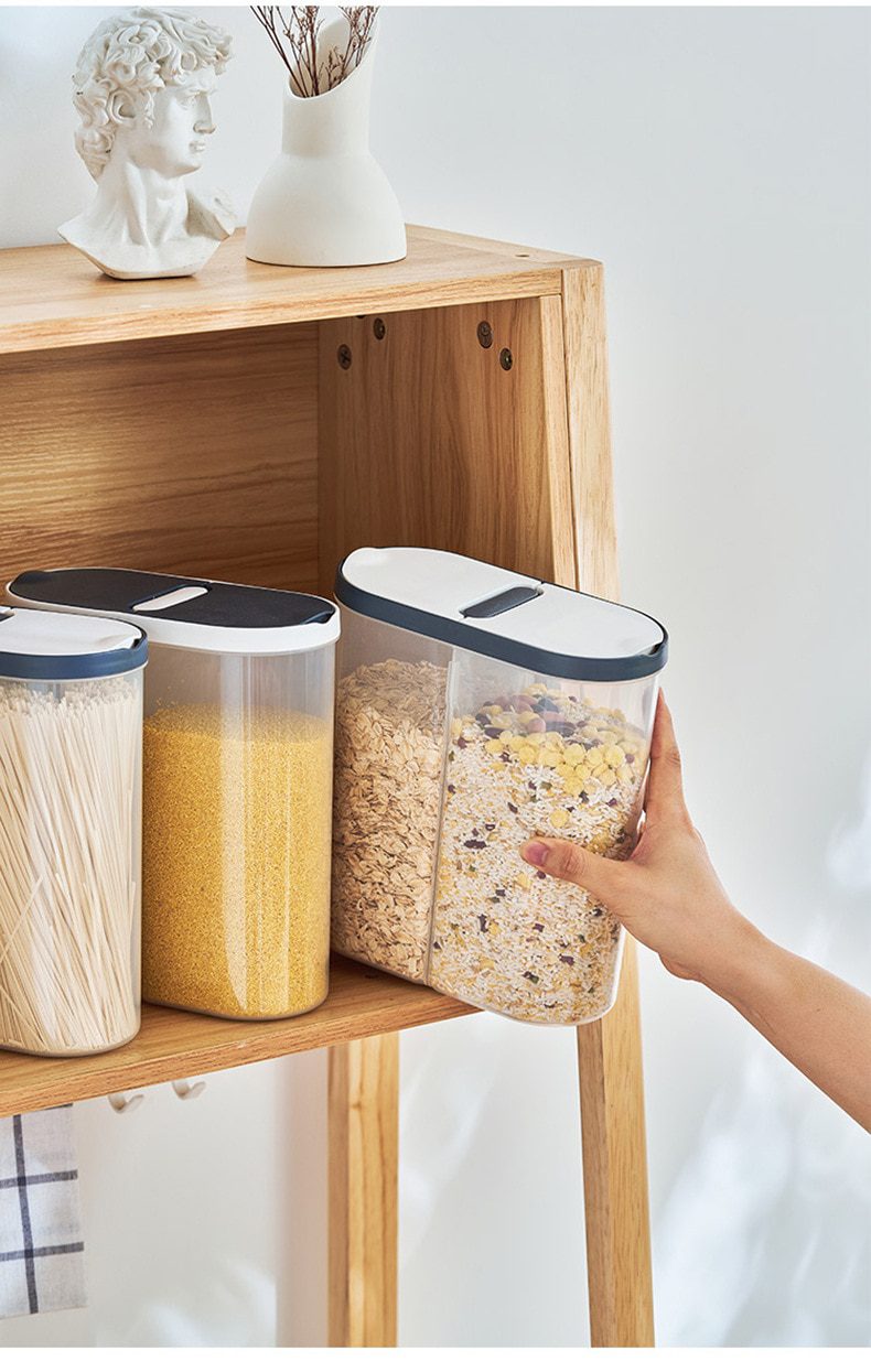 NEW New Plastic Storage Container Pasta Rice Dispenser Cereals Organizer Boxes Cabinet Fridge Storage Jars Home Kitchen Accessor