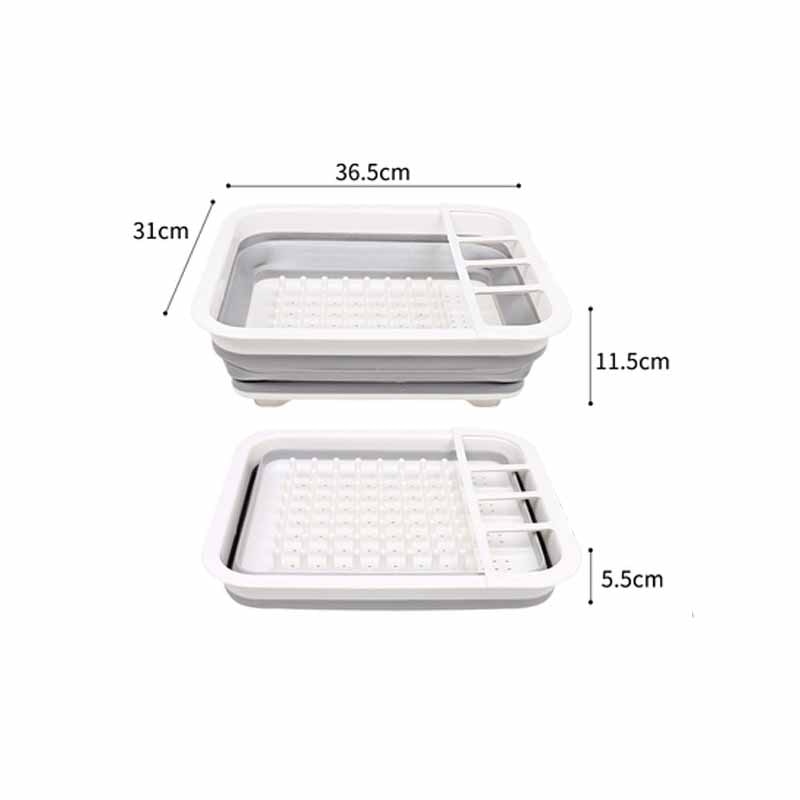 NEW Foldable Dish Rack Kitchen Drainer Tool Bowl Tableware Plate Storage Organizer Holder Portable Fold Drying Home TPR Rack She