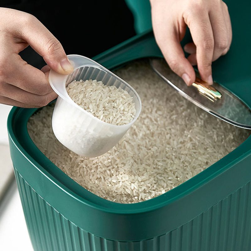 NEW 5/10 KG Rice Bucket Grains Jars for Bulk Cereals Storage Box Food Container Spice Organizer Home Kitchen Accessories Utensil