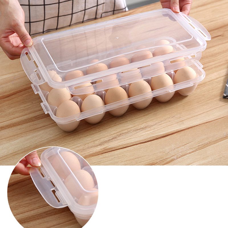 NEW 10/18 Grid Egg Storage Box Egg Tray with Lid Kitchen Refrigerator Egg Box Egg Drop Rack Egg Storage Boxes Fridge Egg Organiz