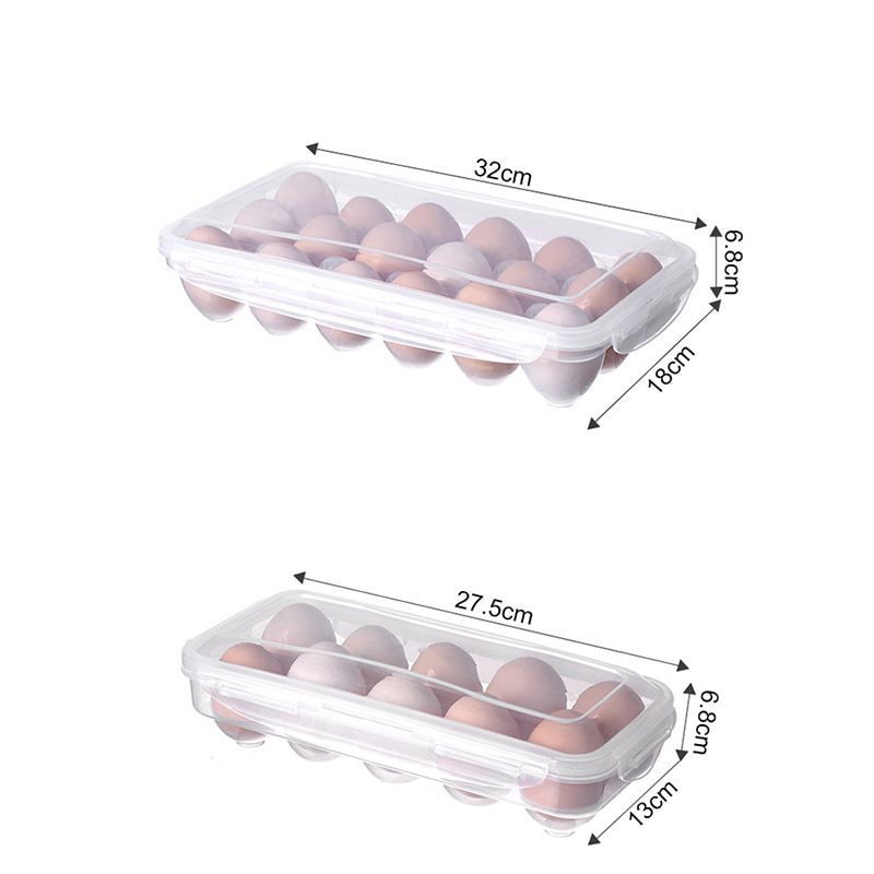 NEW 10/18 Grid Egg Storage Box Egg Tray with Lid Kitchen Refrigerator Egg Box Egg Drop Rack Egg Storage Boxes Fridge Egg Organiz