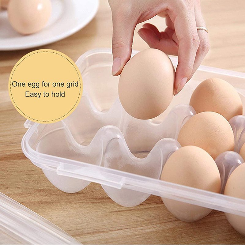 NEW 10/18 Grid Egg Storage Box Egg Tray with Lid Kitchen Refrigerator Egg Box Egg Drop Rack Egg Storage Boxes Fridge Egg Organiz